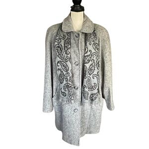 Vintage Winter Time By Herman Kay Scarf Wool Coat. SZ 14